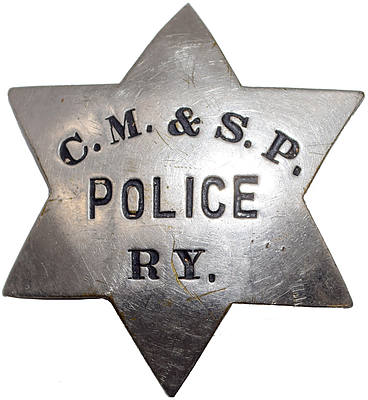 CM&SP RY POLICE BADGE