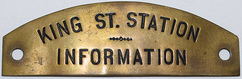 KING ST. STATION INFORMATION BADGE