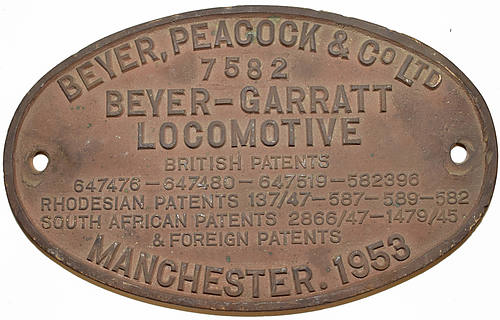 BEYER PEACOCK & CO LTD PLATE
