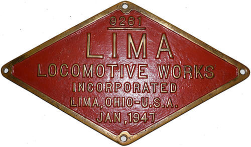 CHESAPEAKE & OHIO BUILDERS PLATE