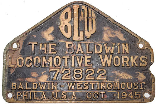 PENNSYLVANIA RR BUILDERS PLATE