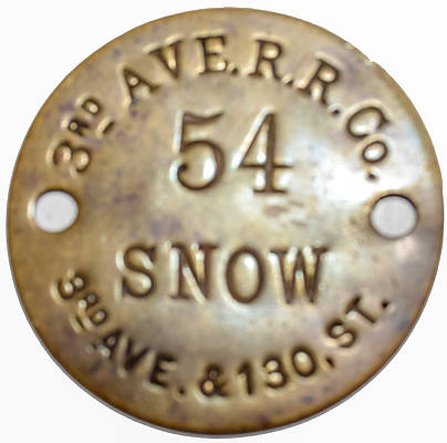 3rd AVE. RR CO TAG