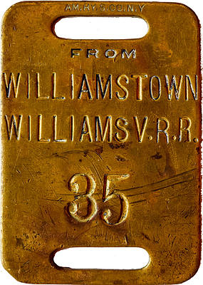WILLIAMS VALLEY RR BAGGAGE TAG