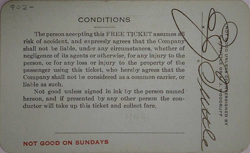 ARGENTINE CENTRAL RAILWAY COMPANY PASS