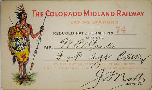 COLORADO MIDLAND RAILWAY PASS
