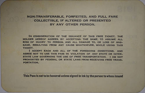 DENVER & SALT LAKE RAILROAD CO PASS