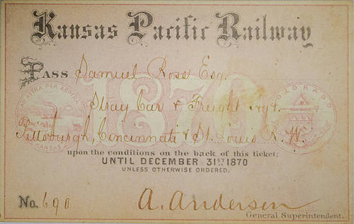 KANSAS PACIFIC RAILWAY PASS