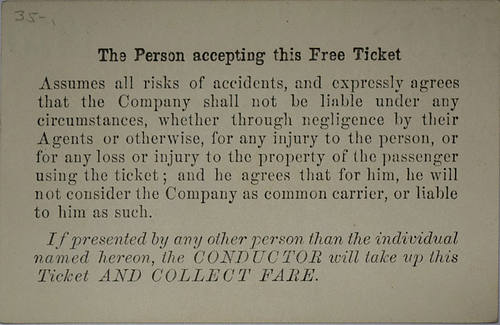 NORTH PENNA RAILROAD CO PASS