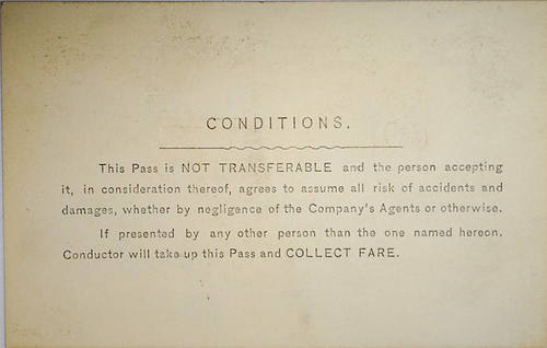 PENNSYLVANIA & NEW YORK CANAL RAILROAD PASS