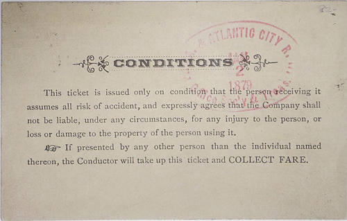 PHILADELPHIA & ATLANTIC CITY RAILWAY PASS