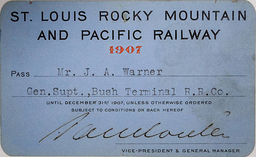 ST LOUIS ROCKY MOUNTAIN & PACIFIC RAILWAY PASS