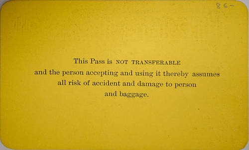 WILKESBARRE & WESTERN RAILWAY COMPANY PASS