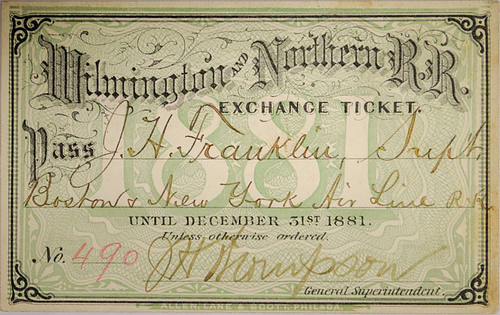 WILLMINGTON & NORTHERN RR PASS