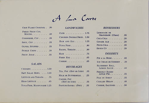 BALTIMORE & OHIO MENU