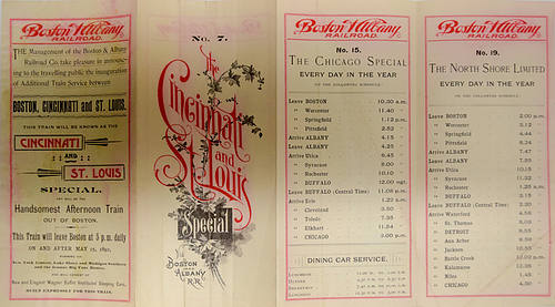 BOSTON & ALBANY RR TIMETABLE