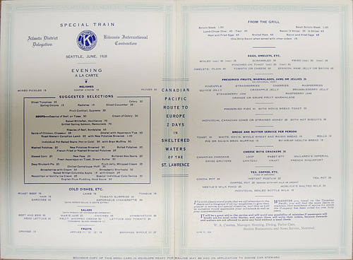 CANADIAN PACIFIC MENU