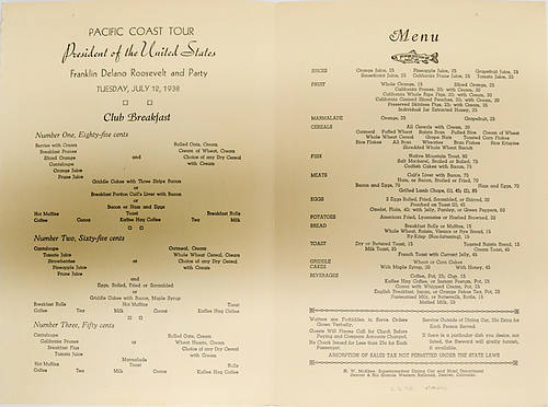 DENVER & RIO GRANDE WESTERN MENU