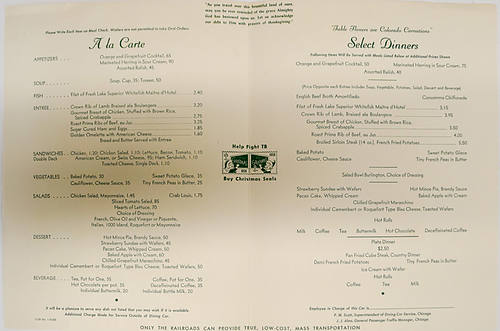 DENVER ZEPHYR MENU