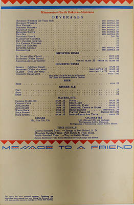 GREAT NORTHERN MENU