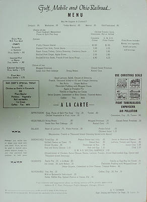 GULF MOBILE & OHIO MENU