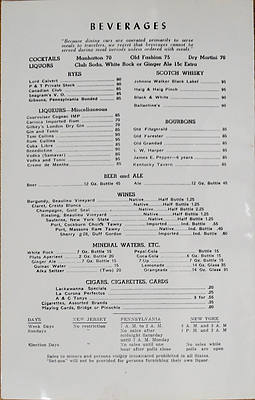 LACKAWANNA RAILROAD MENU