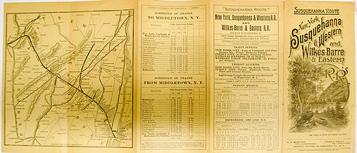 NEW YORK SUSQUEHANNA & WESTERN & WILKES BARRE & EASTERN RR'S TIMETABLE
