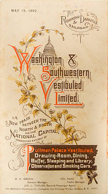 RICHMOND & DANVILLE RAILROAD TIMETABLE