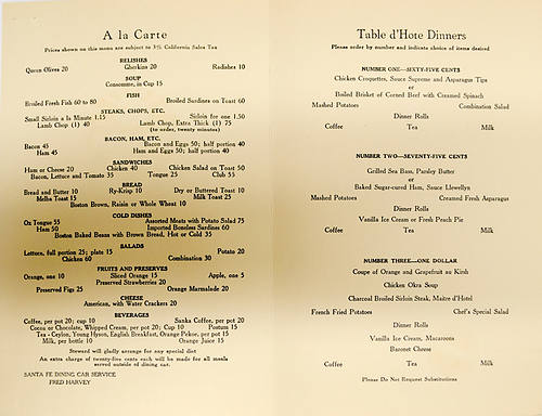 SANTA FE MENU