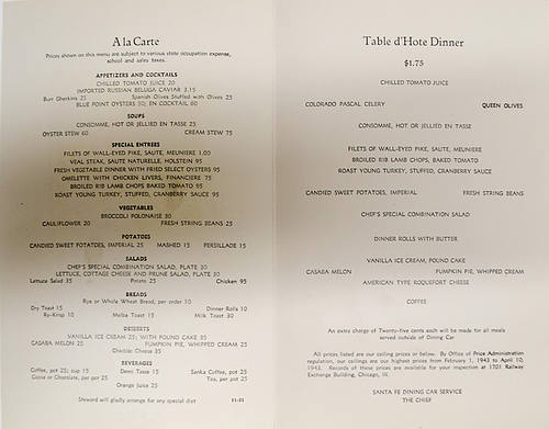 SANTA FE MENU
