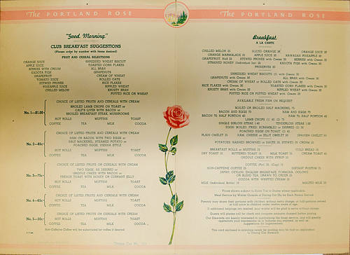 UNION PACIFIC MENU