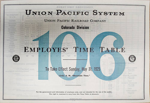 UNION PACIFIC SYSTEM TIMETABLE