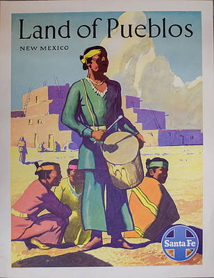SANTA FE LAND OF THE PUEBLOS POSTER