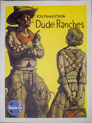 SANTA FE SOUTHWESTERN DUDE RANCHES POSTER