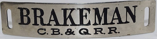 CB&QRR BRAKEMAN BADGE