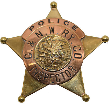 C&NWRY CO POLICE INSPECTOR BADGE