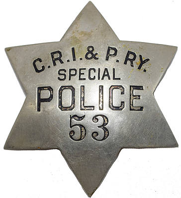 CRI&PRY SPECIAL POLICE 53 BADGE