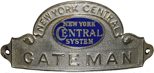 NEW YORK CENTRAL SYSTEM GATEMAN BADGE