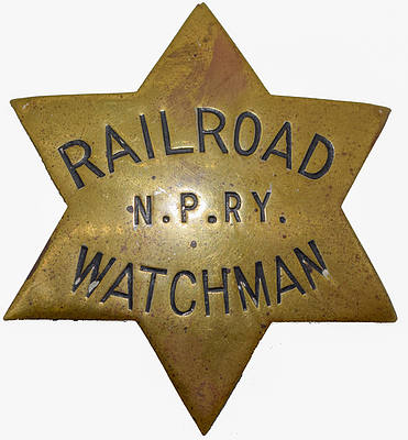 NP RY RAILROAD WATCHMAN BADGE