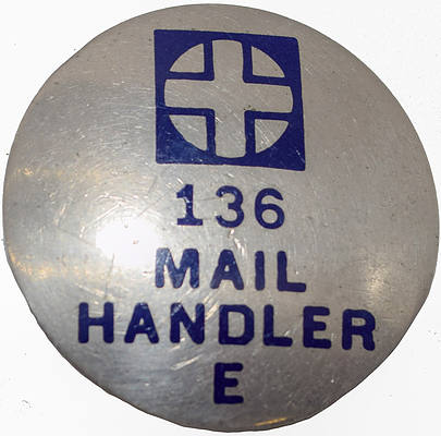 SANTA FE 136 MAIL HANDLER E BADGE