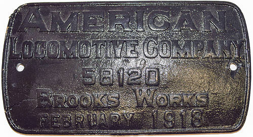 NEW YORK CENTRAL & HUDSON RIVER BUILDER’S PLATE