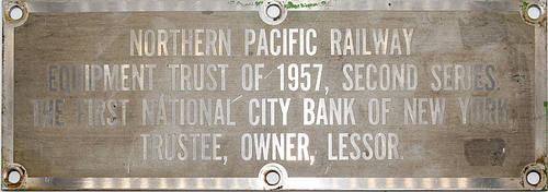 NORTHERN PACIFIC RAILWAY TRUST PLATE