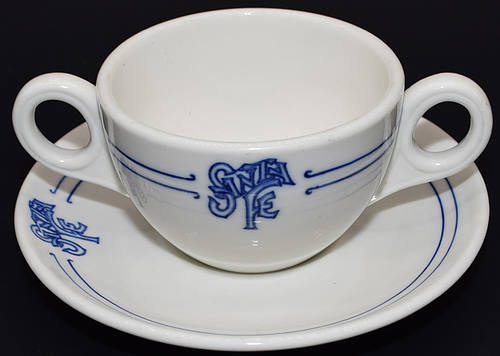 AT&SF BLEEDING BLUE CUP & SAUCER