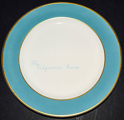 AT&SF TURQUOISE ROOM SERVICE PLATE