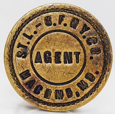 ST L - SF RY CO AGENT MACOMB MO. WAX SEAL