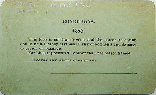 ARIZONA & NEW MEXICO RAILWAY PASS