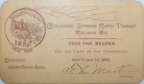 COLORADO SPRINGS RAPID TRANSIT RAILWAY CO PASS