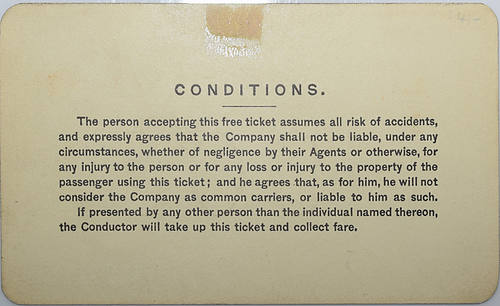 COUDERSPORT & PORT ALLEGANY RAILROAD PASS