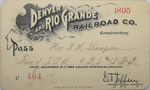 DENVER & RIO GRANDE RR CO PASS