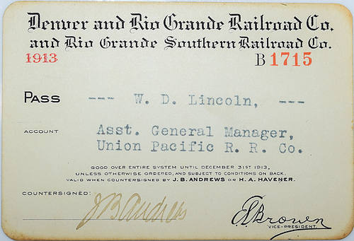 DENVER & RIO GRANDE RAILROAD CO and RIO GRANDE SOUTHERN RAILROAD CO PASS