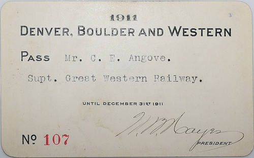 DENVER BOULDER & WESTERN PASS